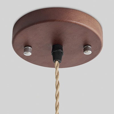 Traditionelle französische Holz-Hanfseil-Fliegende Untertasse 3-Licht-Pendelleuchte für Wohnzimmer 