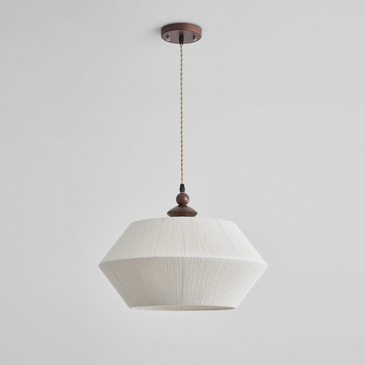 Suspension Luminaire à 3 Lumières en Corde de Chanvre en Bois Traditionnel Français pour Salon 