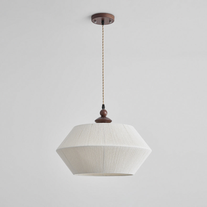 Traditionelle französische Holz-Hanfseil-Fliegende Untertasse 3-Licht-Pendelleuchte für Wohnzimmer 