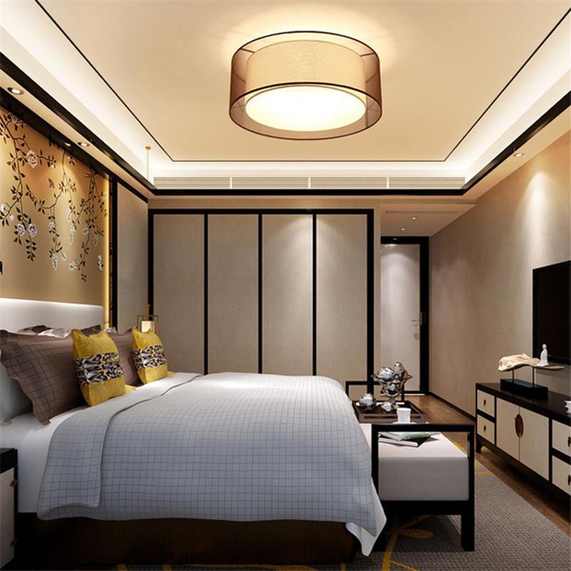 Plafonnier à montage encastré en fer avec motif de fleurs rondes carrées chinoises traditionnelles, tissu 3/5 lumières pour chambre à coucher 
