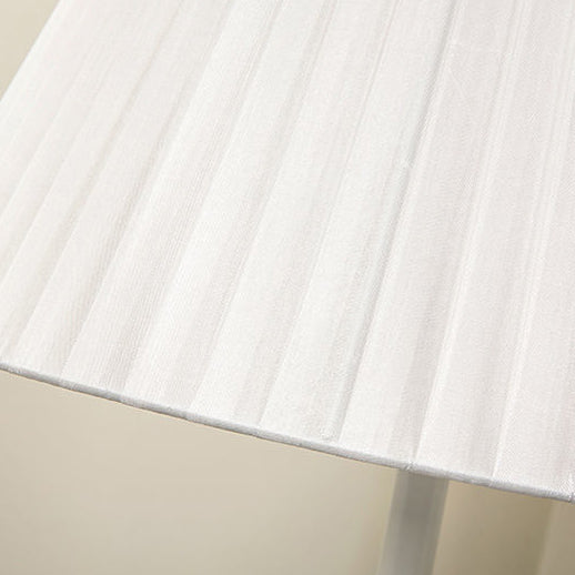 Modern Minimalist Drum Pleated Shape Iron Fabric 1-Light Standing Floor Lamp For Bedroom