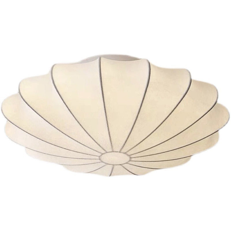 Forma de campana japonesa tradicional de metal y seda 1/3-Luz Semi-empotrada Montaje de techo para sala de estar 