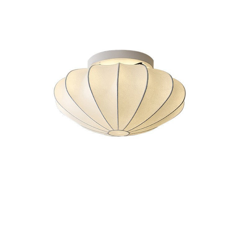 Forma de campana japonesa tradicional de metal y seda 1/3-Luz Semi-empotrada Montaje de techo para sala de estar 