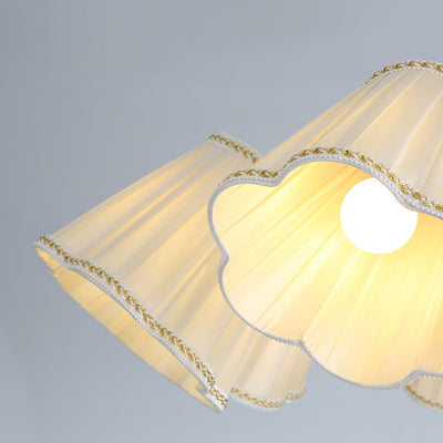 Traditioneller französischer Zweigblumenstoff Eisen Holz 5/6/8 -Licht Kronleuchter für Wohnzimmer 