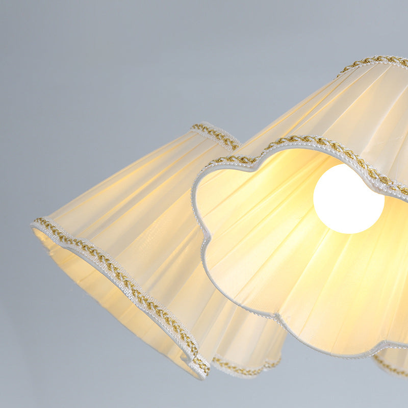 Traditioneller französischer Zweigblumenstoff Eisen Holz 5/6/8 -Licht Kronleuchter für Wohnzimmer 