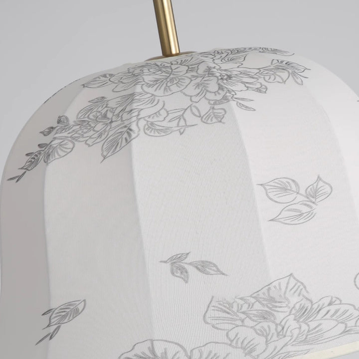 Lustres traditionnels chinois romantiques en tissu rayé texturé rond en fer et bois à 3 lumières pour salle à manger 