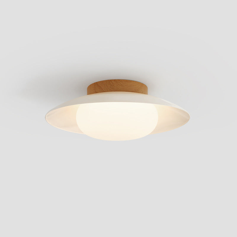 Lumière de plafond semi-encastrée LED acrylique ronde en fer japonais traditionnel pour salon 