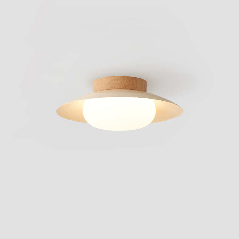 Lumière de plafond semi-encastrée LED acrylique ronde en fer japonais traditionnel pour salon 