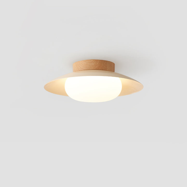 Lumière de plafond semi-encastrée LED acrylique ronde en fer japonais traditionnel pour salon 