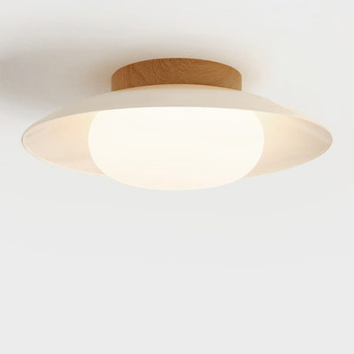 Luz de techo montada semi-empotrada LED acrílica de hierro redondo japonés tradicional para sala de estar 