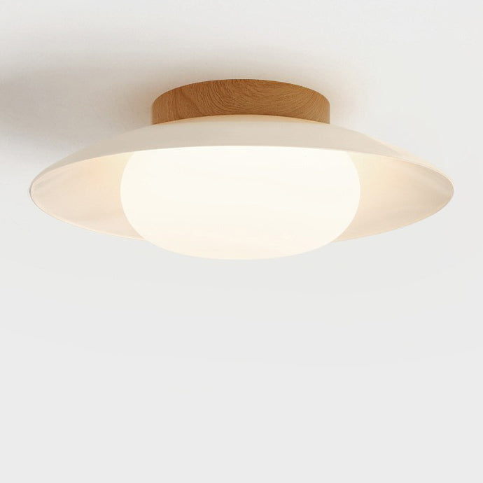 Luz de techo montada semi-empotrada LED acrílica de hierro redondo japonés tradicional para sala de estar 