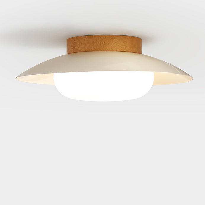 Lumière de plafond semi-encastrée LED acrylique ronde en fer japonais traditionnel pour salon 