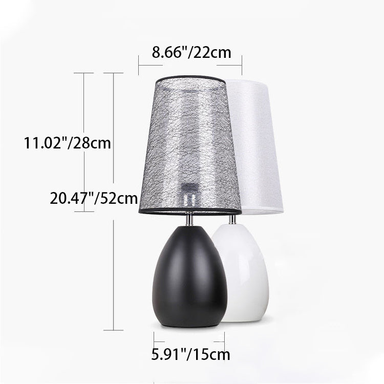 Lampe de table contemporaine de luxe avec abat-jour en tissu trapézoïdal craquelé en fer à 1 lumière pour chambre 