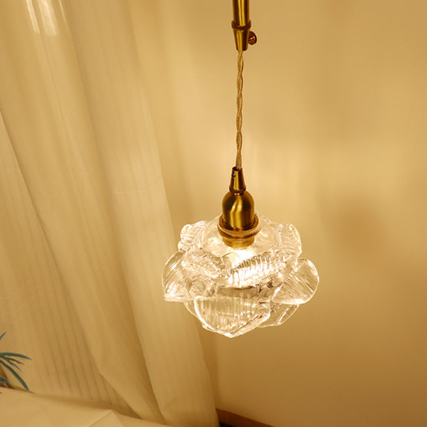Contemporary Luxury Rose Glass Aluminum 1-Light Wall Sconce Lamp For Living Room