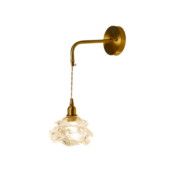 Contemporary Luxury Rose Glass Aluminum 1-Light Wall Sconce Lamp For Living Room