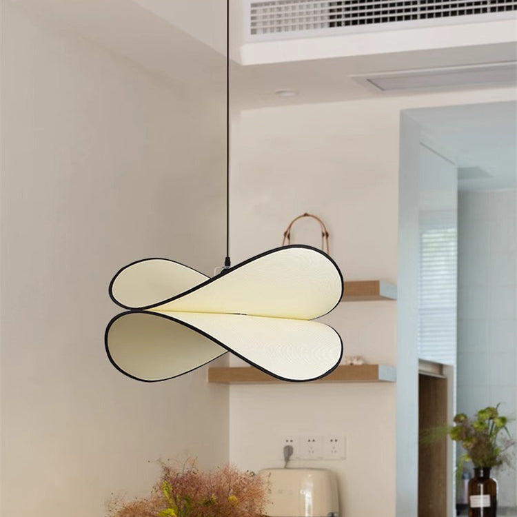 Traditionelle französische Kartoffelchip-Form Eisen Stoff 1-Licht Pendelleuchte für Schlafzimmer 