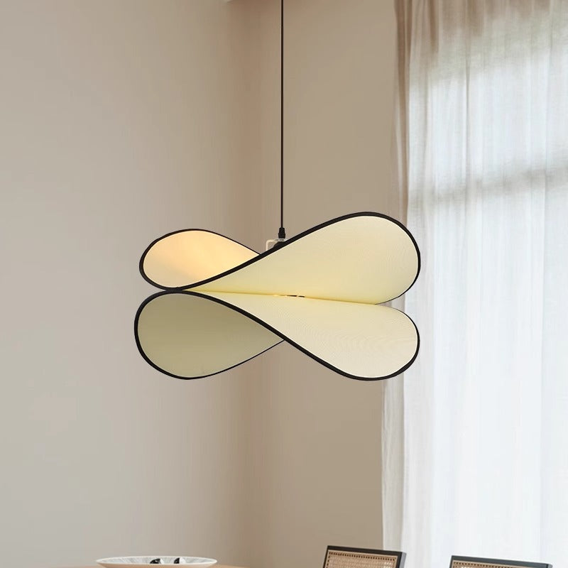 Traditionelle französische Kartoffelchip-Form Eisen Stoff 1-Licht Pendelleuchte für Schlafzimmer 