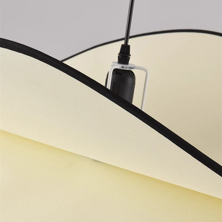 Traditionelle französische Kartoffelchip-Form Eisen Stoff 1-Licht Pendelleuchte für Schlafzimmer 