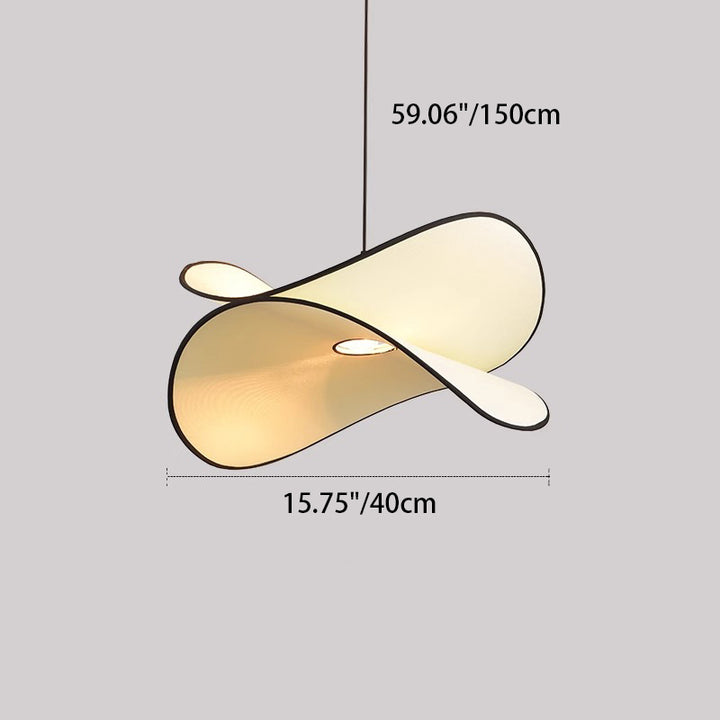 Traditional French Potato Chip Shape Iron Fabric 1-Light Pendant Light For Bedroom