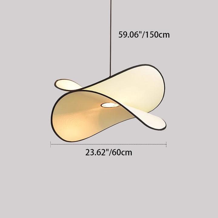 Traditional French Potato Chip Shape Iron Fabric 1-Light Pendant Light For Bedroom