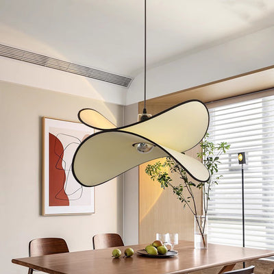Traditionelle französische Kartoffelchip-Form Eisen Stoff 1-Licht Pendelleuchte für Schlafzimmer 