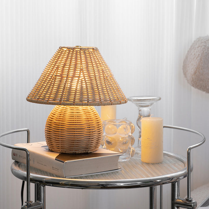 Traditional Japanese Ball Base Cone Shape Bamboo Hemp Rope Iron