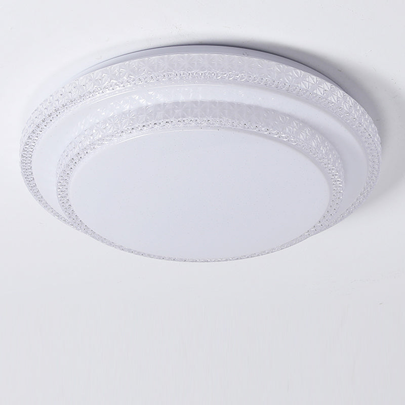 Contemporary Simplicity Iron Acrylic Round Square Rectangular Double Ring LED Spotlight Flush Mount Ceiling Light For Living Room