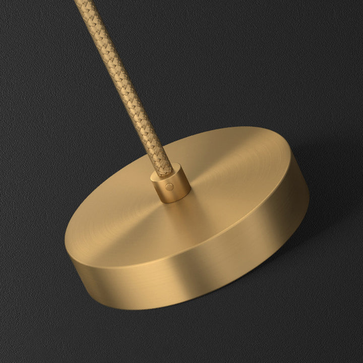 Moderne minimalistische vertikale String-Kugel Messing Acryl LED Pendelleuchte für das Schlafzimmer 