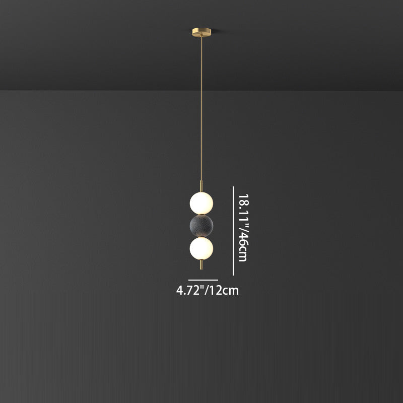 Moderne minimalistische vertikale String-Kugel Messing Acryl LED Pendelleuchte für das Schlafzimmer 