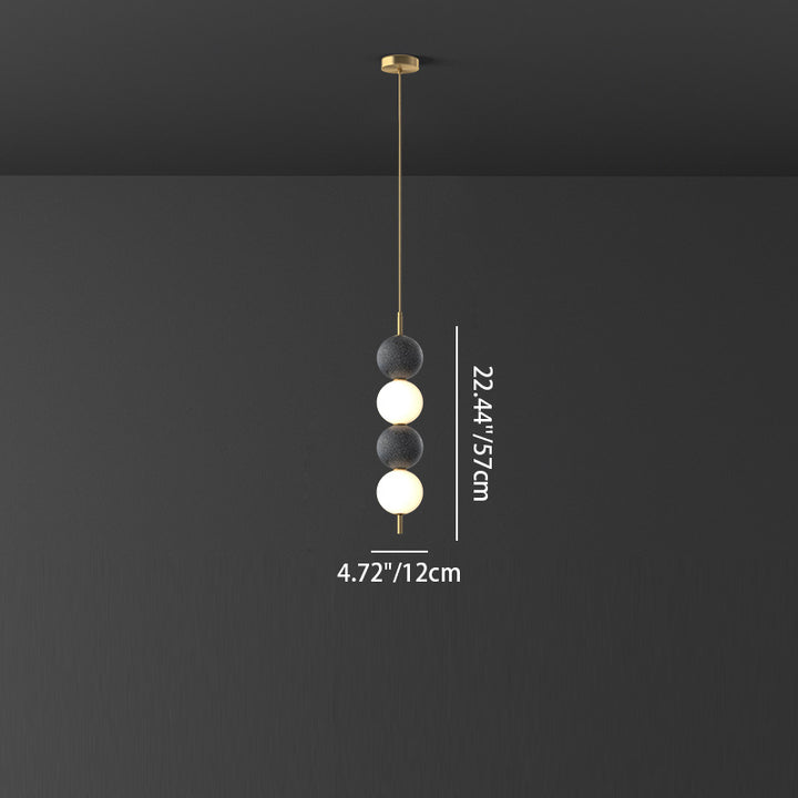 Moderne minimalistische vertikale String-Kugel Messing Acryl LED Pendelleuchte für das Schlafzimmer 