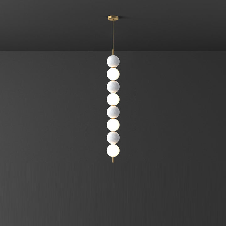 Modern Minimalist Vertical String Ball Brass Acrylic LED Pendant Light For Living Room