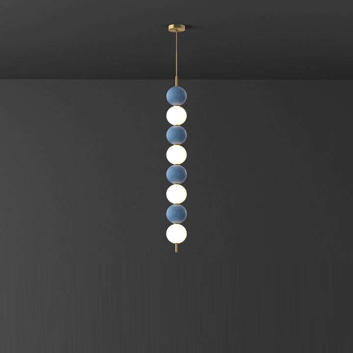 Modern Minimalist Vertical String Ball Brass Acrylic LED Pendant Light For Living Room