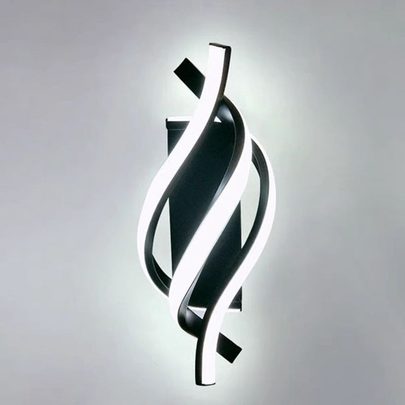 Applique Murale LED en Spirale Nordique Contemporaine en Fer et Silicone pour Chambre 