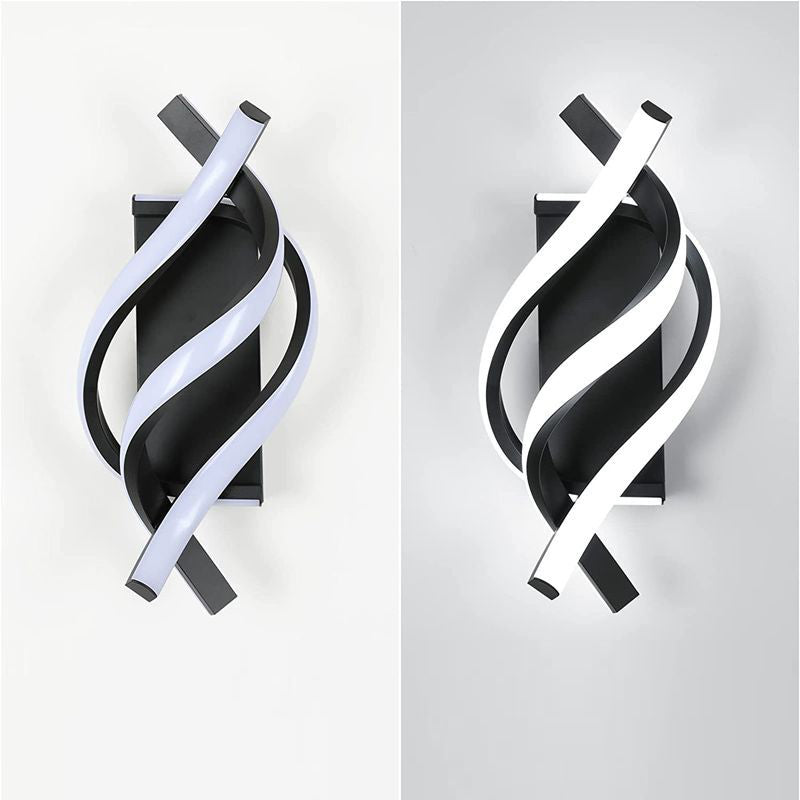 Applique Murale LED en Spirale Nordique Contemporaine en Fer et Silicone pour Chambre 
