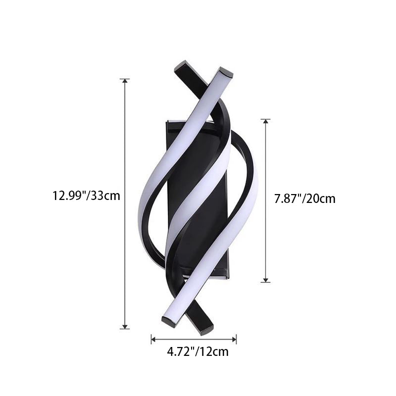 Applique Murale LED en Spirale Nordique Contemporaine en Fer et Silicone pour Chambre 