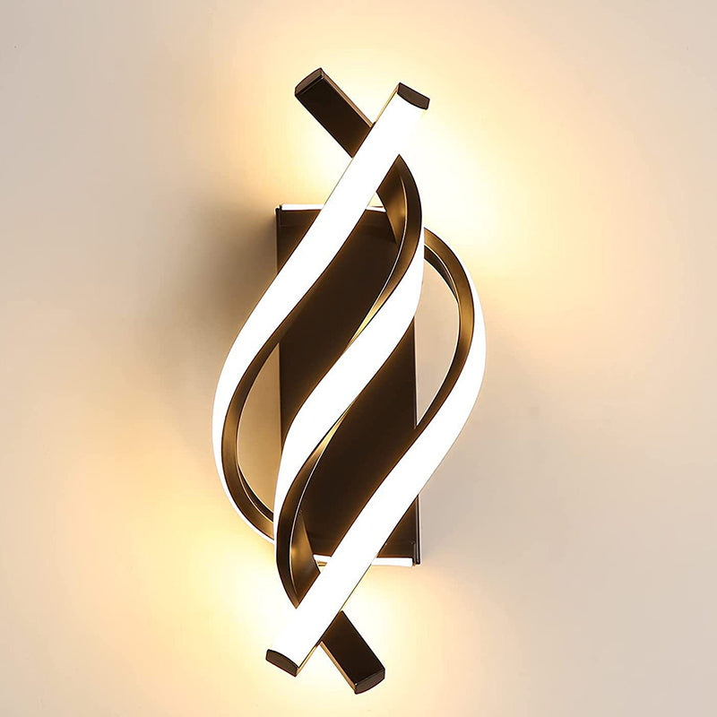 Applique Murale LED en Spirale Nordique Contemporaine en Fer et Silicone pour Chambre 