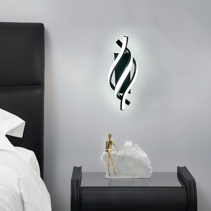 Applique Murale LED en Spirale Nordique Contemporaine en Fer et Silicone pour Chambre 