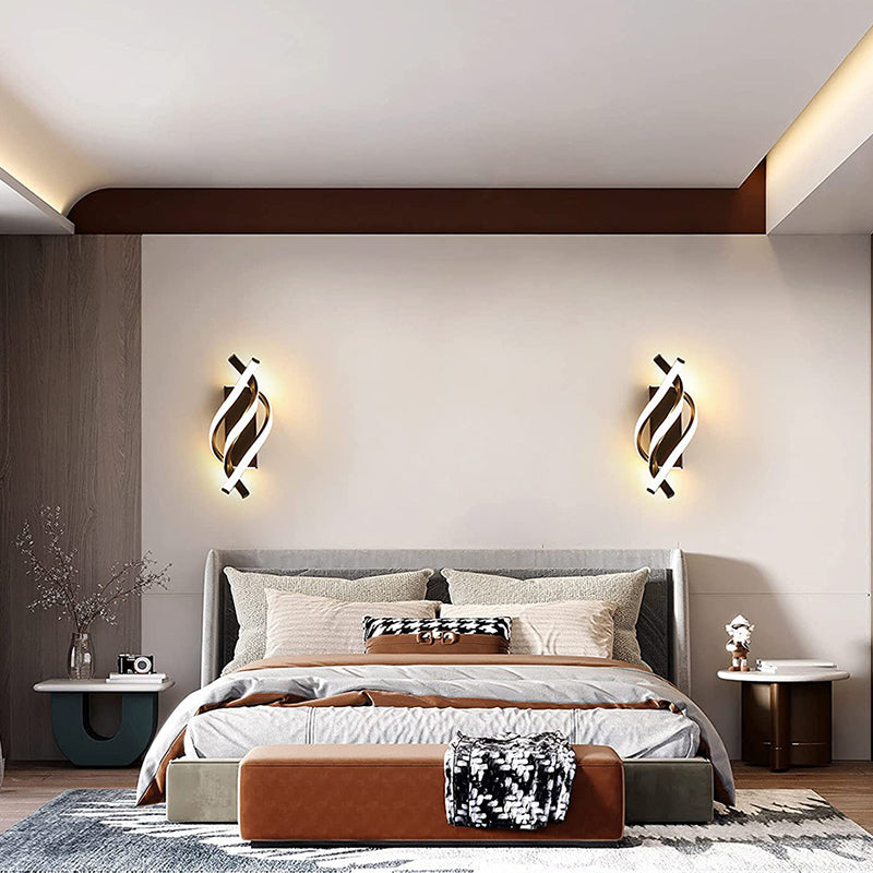 Applique Murale LED en Spirale Nordique Contemporaine en Fer et Silicone pour Chambre 