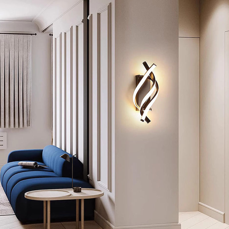 Applique Murale LED en Spirale Nordique Contemporaine en Fer et Silicone pour Chambre 