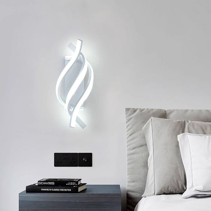 Applique Murale LED en Spirale Nordique Contemporaine en Fer et Silicone pour Chambre 