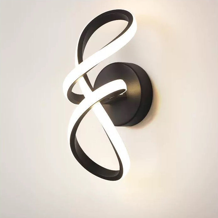 Zeitgenössische kreative Aluminium-Silikon-Bogenform LED-Wandleuchte für das Wohnzimmer 