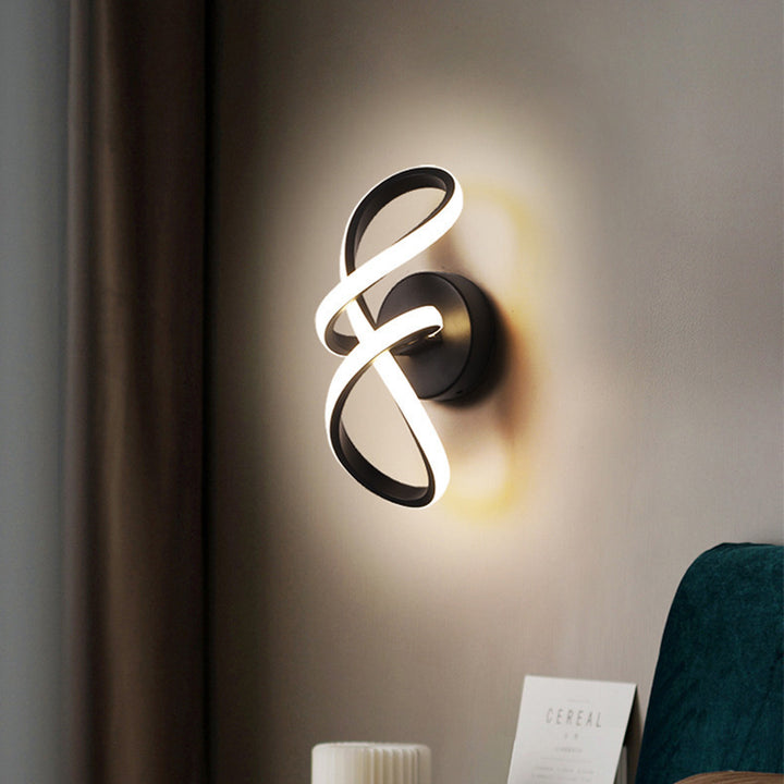 Zeitgenössische kreative Aluminium-Silikon-Bogenform LED-Wandleuchte für das Wohnzimmer 
