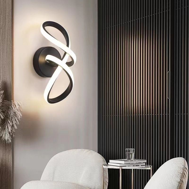 Zeitgenössische kreative Aluminium-Silikon-Bogenform LED-Wandleuchte für das Wohnzimmer 