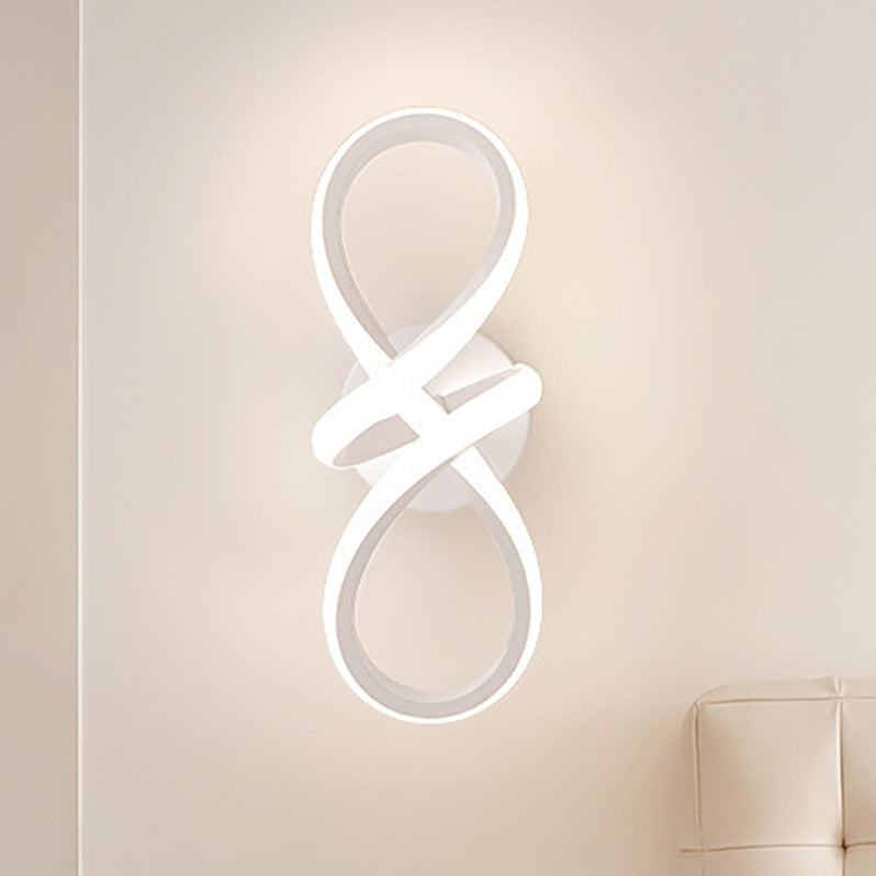 Zeitgenössische kreative Aluminium-Silikon-Bogenform LED-Wandleuchte für das Wohnzimmer 