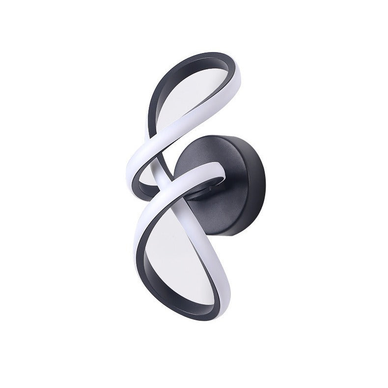 Zeitgenössische kreative Aluminium-Silikon-Bogenform LED-Wandleuchte für das Wohnzimmer 
