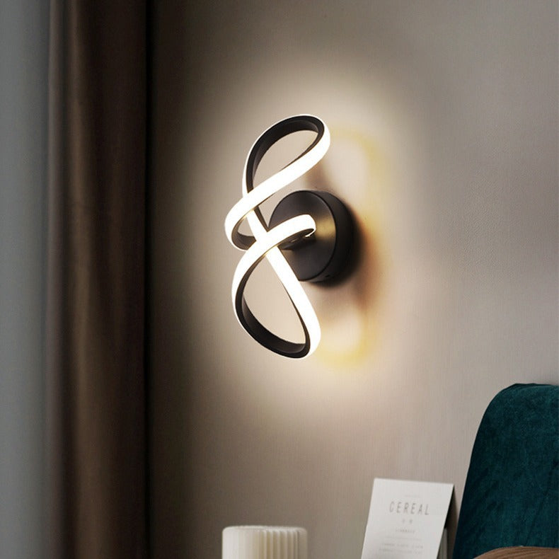 Zeitgenössische kreative Aluminium-Silikon-Bogenform LED-Wandleuchte für das Wohnzimmer 