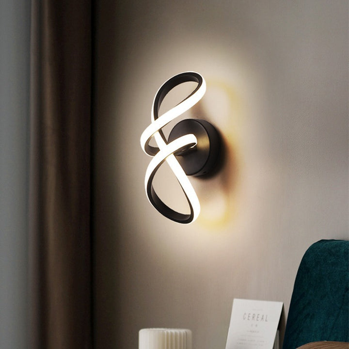 Zeitgenössische kreative Aluminium-Silikon-Bogenform LED-Wandleuchte für das Wohnzimmer 