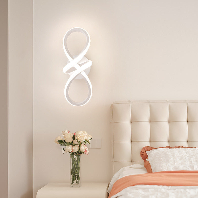 Zeitgenössische kreative Aluminium-Silikon-Bogenform LED-Wandleuchte für das Wohnzimmer 