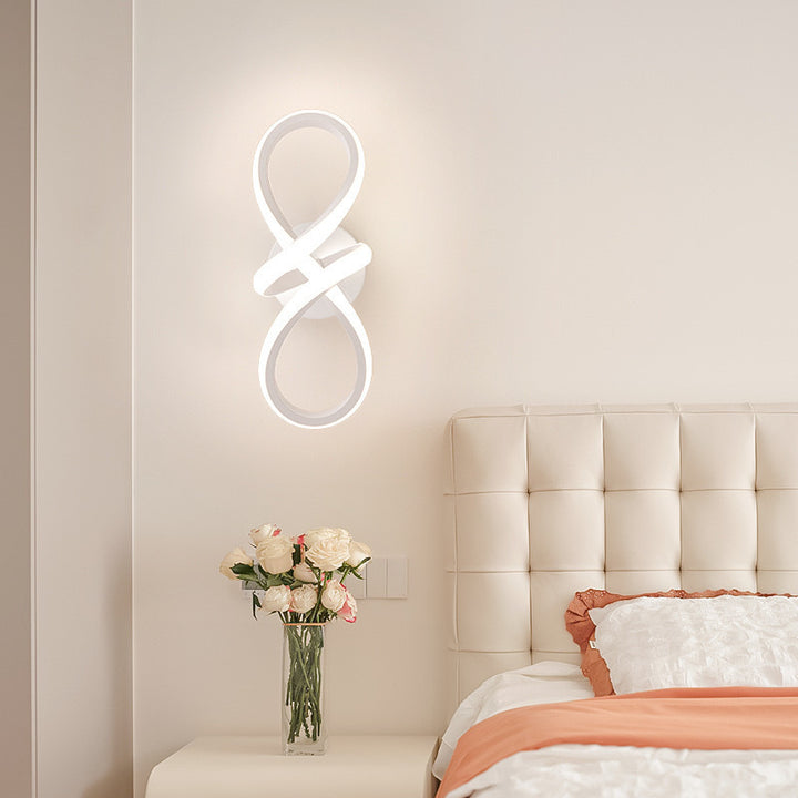 Zeitgenössische kreative Aluminium-Silikon-Bogenform LED-Wandleuchte für das Wohnzimmer 