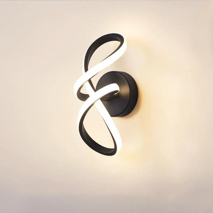 Zeitgenössische kreative Aluminium-Silikon-Bogenform LED-Wandleuchte für das Wohnzimmer 
